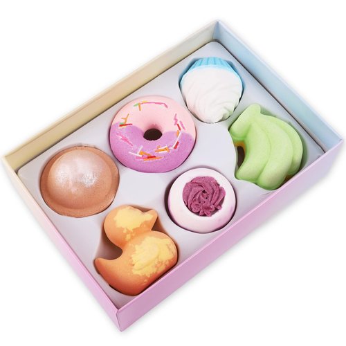 Loyrina 6 Pack of Lovely Shapes Bath Bombs, Nice Scents and Rich Bubble, Birthday Christmas Gifts for Kids, Boys and Girls