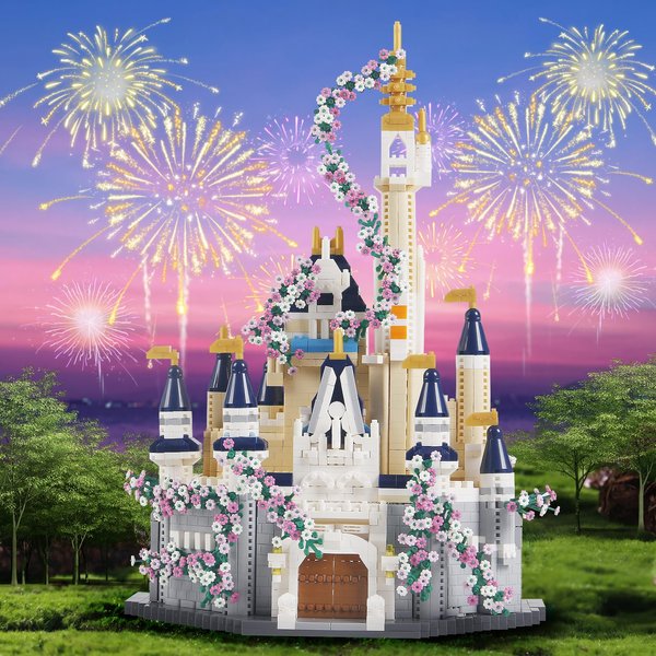 3100PCS Dream Castle Micro Mini Blocks Building Blocks(Not Compatible with Lego),A Ideals Dream Palace Achitecture with Sakura Serie Model Building Blocks Set, Unique Present Toys for 14+