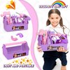 Pink Purple Kids Tool Box Toy Construction Tools (18PCS) Hand Drills,Can be Used at Home,Outdoors,or at Gatherings with Friends Pretend Play Learning Gift for Kids 3 4 5 6 7 Years Old