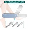 3 in 1 foldable foot file Foot rasp Foot File and Callus Remover Foot Care Pedicure Tool to Remove Hard Skin (Blue)