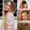 32 Inch Lace Front Wig Human Hair Highlight Brown to Honey Blonde Straight Lace Front Wigs Human Hair Brown HD Transparent Ombre Lace Frontal Wigs Pre Plucked with Baby Hair with HD Lace Frontal Wig