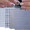 8 Sheets Retro English Letters Nail Stickers for Nail Art - Black White Gold Silver Retro English Nail Art Decals 3D Self-Adhesive Letter Nail Sticker for Nail Art Decoration Nail Supplies for Women