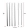 Littlegood Extra Wide Stainless Steel Reusable Straws 1/2" Metal Drinking Straw Fat Boba Tea Thick Smoothie Milkshake Straws for Tapioca Pearl Bubble Tea Jumbo Drink w/ 2 Big Brush &A Bonus Gift Pouch