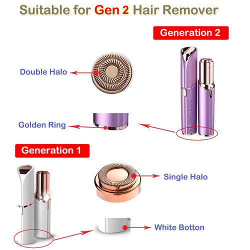 Replacement Heads for Finishing Touch Flawless Generation 2 Facial Hair Remover, 2 Count