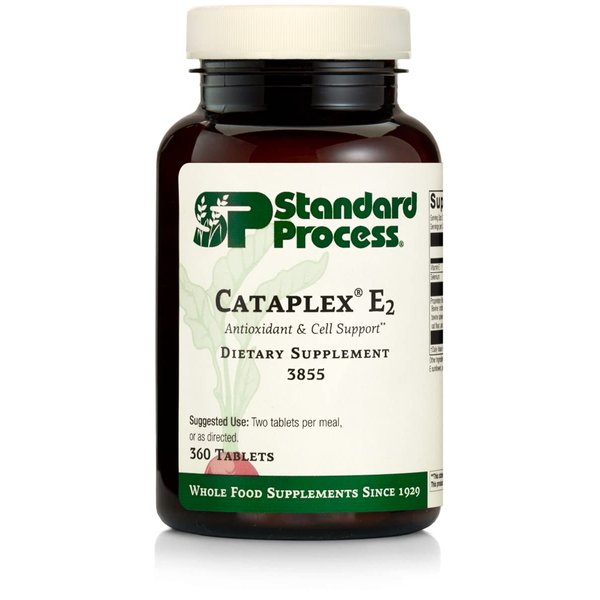 Standard Process Cataplex E2 - Whole Food Heart Health and Antioxidant with D-Alpha Tocopherol Vitamin E, Spanish Moss, Ascorbic Acid, Oat Flour, Inositol, Selenium - 360 Tablets