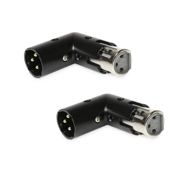 Pair of 3-PIN XLR Angle Adapter | Dual Male & Female, Durable Metal Connector w/ 4 Adjustable Angle Positions & Tight Connection to Mixer | Save Space & Keep Mic Cables Neat On Stage, In Studio & More