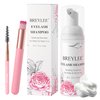 BREYLEE Eyelash Extension Cleanser,Eyelash Extension Shampoo, Eyelash Extension Foam & Brushes Eyelid Cleanser for Makeup Remover Paraben & Sulfate Free for Salon and Home Use
