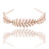 Women Lady Greek Roman Laurel Leaf Hair Hoop HeadBand Bridal Hair Crown Headdress Metal Leaf Branch French Hair Bands Hair Accessories (Rose gold)