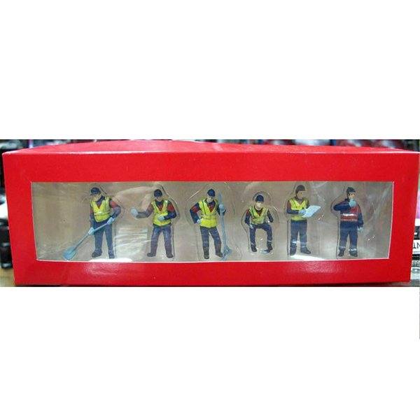 SOUFORCE 1/50 Scale 6pcs Building Worker Figure Scene Props Construction Workers Miniature Figure Doll Action Figure Model