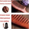 2 Pcs Hair Comb Set Wooden Wide Tooth Comb and Fine Tooth Comb for Women Men Kids, Anti-static Detangling Comb for Curly Fine Straight Wet Dry Hair, Natural Sandalwood Comb