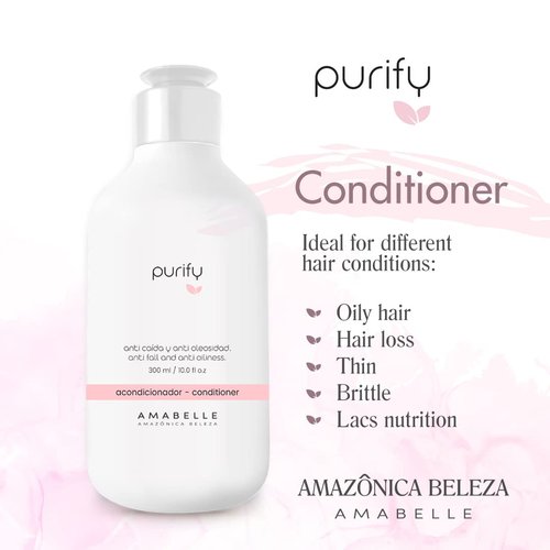 AMAZONICA BELEZA Anti-Hair Loss Anti-Oil and Nourishing Conditioner Purify (10.1 Oz)