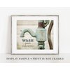 LISA RUSSO FINE ART - Bathroom Wall Art - Wash Your Hands 11x14” Unframed Print for Children’s Bath Wall Decor - Teal, Aqua, Beige - Fun Bathroom Quote for Kids