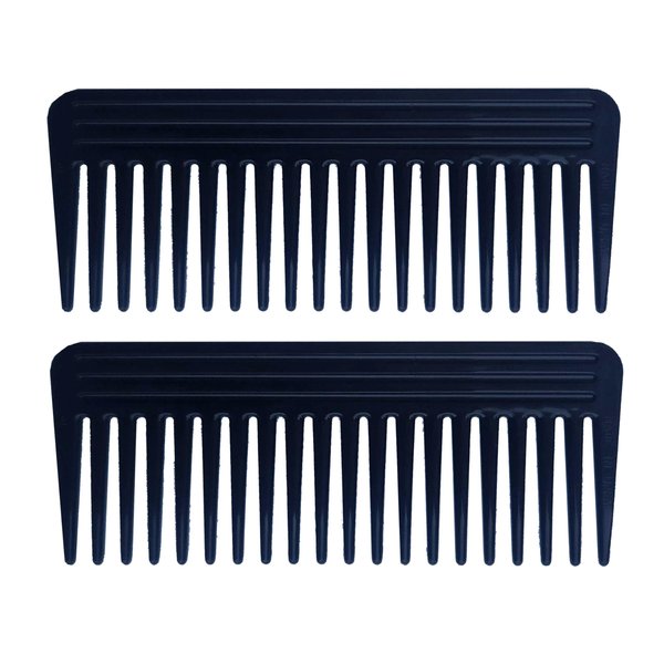 Amelia Beauty, 6" Wide Tooth Detangling Rake Comb - Durable, Tangle-Free Detangler for Wet, Dry, Long, Curly Hair - Compact & Travel-Friendly, USA-Made, Ideal for Women & Girls. 2 Pack