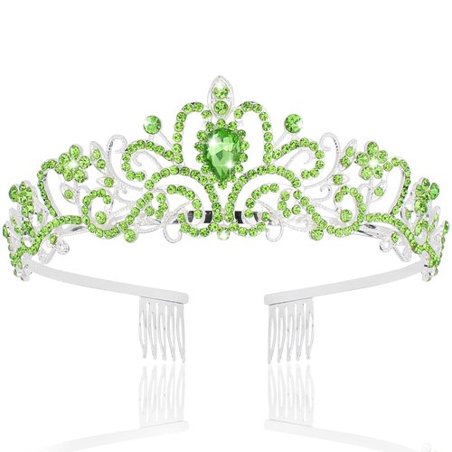 Green Crown Crowns for Women Birthday Crown Tiaras for Women Birthday Crowns for Women Tiaras for Girls Birthday Tiara Princess Crown Crown for Girls Queen Crown Tiaras and Crowns for Women