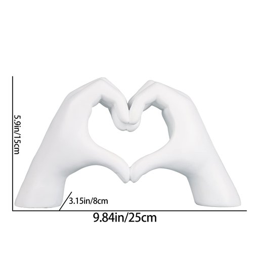 DOVDOV White Gesture Decoration, Modern Love Finger Statue, Modern Art Sculpture Hand Decorated Home Decoration, Creative Wedding Home Table Decoration