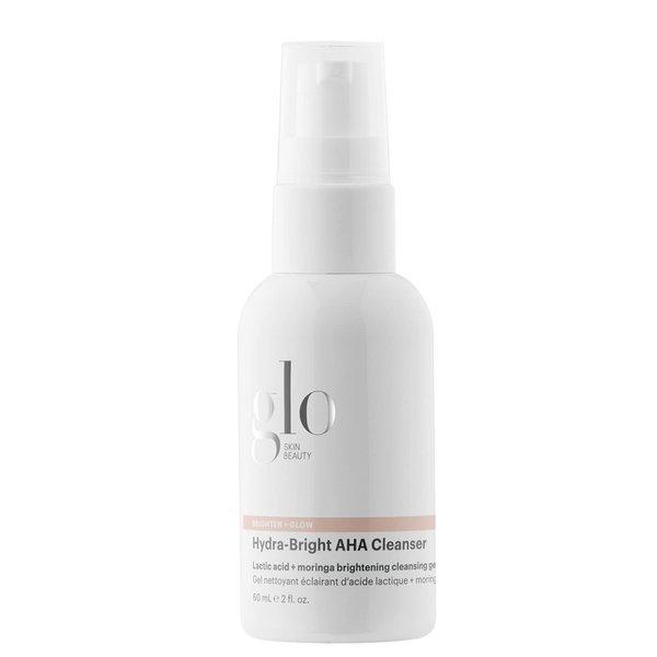 Glo Skin Beauty Hydra-Bright AHA Cleanser, Travel Size - Foaming Gel Cleanser Removes Makeup, Gently Exfoliates, Hydrates and Brightens Skin (2 Fl Oz)