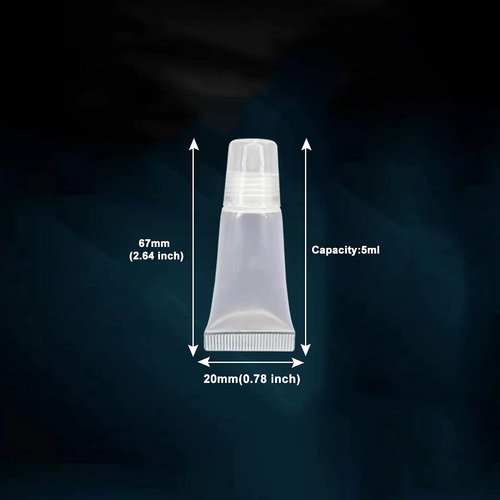 Ewanda store 5ml 20 Pcs Empty Lip Gloss Balm Tubes Soft Tubes Cute Squeeze Tubes Cosmetic Mini Containers for DIY Lip Gloss
