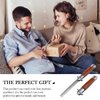 Stainless Steel Folding Comb, Clipper Comb, Comb with Wood Handle, Push Button Pocket Comb for Hair Styling