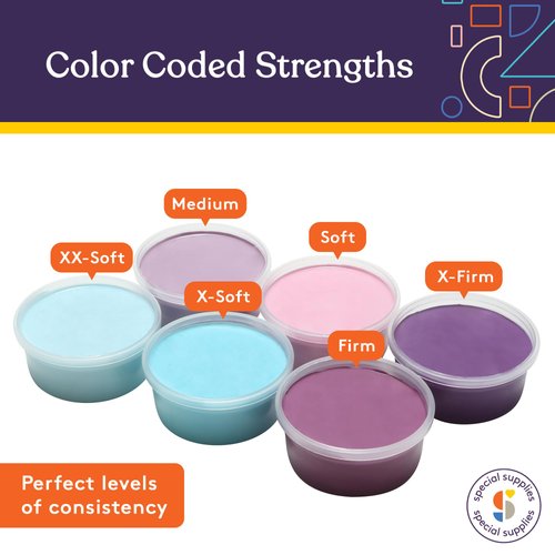 Special Supplies Therapy Putty for Kids and Adults - Resistive Hand Exercise Stress Relief Therapy Putty Kit, Set of 6 Strengths, 3 Ounces of Each Putty - Unicorn Colors