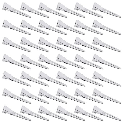 Keadic 100 Pcs Alligator Hair Clips Assortment 1.37 Inch Silver Metal Single Prong Pin Curl Clip Hairdressing Barrettes Hairpin for Hair Salon, Thick Hair Roller, Styling Sectioning, Hair Bows (3.5cm)