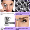 Kugge Lash Clusters DIY Eyelash Extensions, 72PCS D Curl Wide Cluster Lashes, 10-16mm Mixed Length Individual Cluster Lashes, Natural & Soft Lash Extensions At Home (Fluffy)