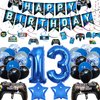 Vlipoeasn Video Game 13th Birthday Decorations for Boys Game on 13th Birthday Party Supplies Blue Gaming 13th Happy Birthday Banner (13th)