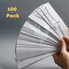 100Pcs Eyebrow Ruler Sticker Disposable Eyebrow Mapping Ruler Sticker for Microblading Permanent Makeup Henna, Brow Stencil Adhesive Measuring Shaper Tool LEES A.M.