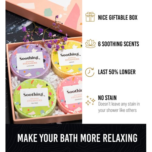 Shower Steamers Aromatherapy Gifts for Women - Relaxing Shower Steamers Gift Set with Essential Oils | Shower Tablets Aromatherapy for Amazing Home Spa Experience - Set of 6