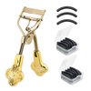Eyelash Curler with Comb for Hooded Eyes,Euramerican,Asian, Jpanese C-curl, 2 Packs Eyelash Curler Refill Pads Compatible with Shiseido,Tweezerman,Shu uemura,Kevyn Aucoin,e.l.f