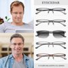EYECEDAR 5-Pack Reading Glasses for Men Rectangular Metal Half-Frame Spring Hinges with Sun Readers Glasses Mens Readers 1.0