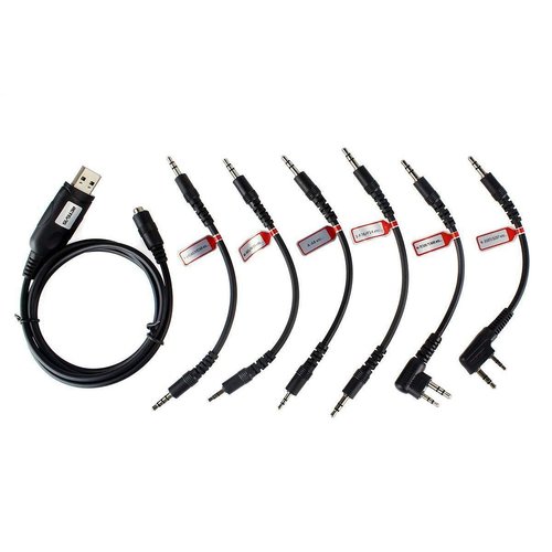 Retevis 6 in 1 Two Way Radio Programming Cable,USB Cable with 6 Adapters Programming Cable,Compatible with Motorola Baofeng UV-5R RT21 RT22 RT27 H-777 RT68 RT-5R Walkie Talkies (1 Pack)