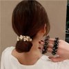 Xiwstar 3Pcs Crystal Beads Hair Ties Hair Ropes Hair Scrunchies Hair Elastics Pearl Ponytail Holders Hair Wrist Ties Bands Scrunchies Hair Accessories for Girls Women