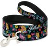 Dog Leash Alice Cheshire Cat Flowers Poses2 Follow Me to Wonderland 4 Feet Long 1.5 Inch Wide
