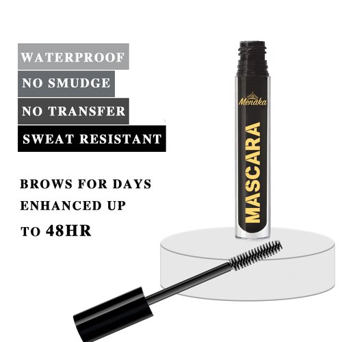 MENAKA Black Mascara, Voluptuous Volume, Intense Length, Feathery Soft Full Lashes, No Flaking, No Smudging, No Clumping, 2 Count (Black Mascara)
