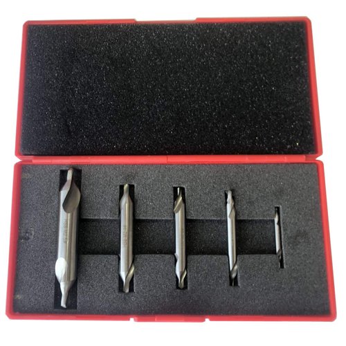 LLDSIMEX 5PC M2HSS Combined Center Drills Countersinks 60 Degree Angle Bit Set