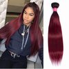 8A Brazilian Virgin Hair 99j Burgundy Straight Hair Weaves Bundle Free Part Red Wine Color 100% Unprocessed Human Hair Weft Weaves (24 INCH)…