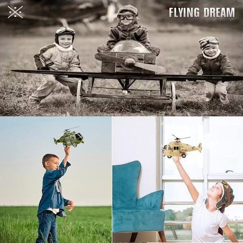 IYEAM Military Helicopter Toy with Lights and Sound Sirens,Friction Powered Boys Army Toys,Rescue Vehicles Toys for Kids Aged 3 and Up,Best Toddler Kids Boys Gifts