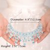 JWICOS Princess Tiara and Crown for Women Wedding Headband Crown with Comb for Brides and Bridesmaid Crystal Rhinestone Hair Accessories for Birthday Party Prom (Blue)