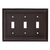 allen + roth 3-Gang Oil-Rubbed Bronze Standard Triple Toggle Metal Wall Plate