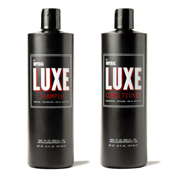 Imperial Barber Luxe Hair Shampoo & Conditioner Combo 16oz - Organic & Naturally Derived Ingredients, USA Made, Sulfate-Free, Paraben-Free, Gluten-Free - Strengthens, Nourishes & Hydrates