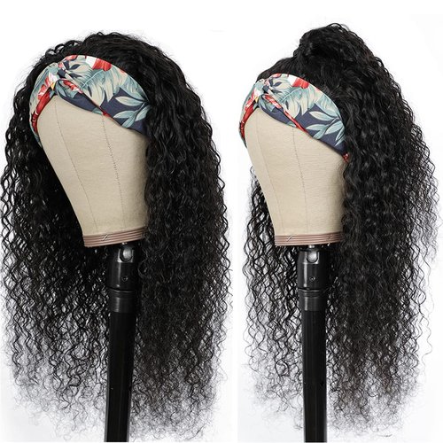 SUPERNOVA Headband Wig Human Hair Curly Headband Wigs For Women 180% Density Kinky Curly Headband Wig Human Hair Brazilian Glueless None Lace Front Wigs Hair（18inches）