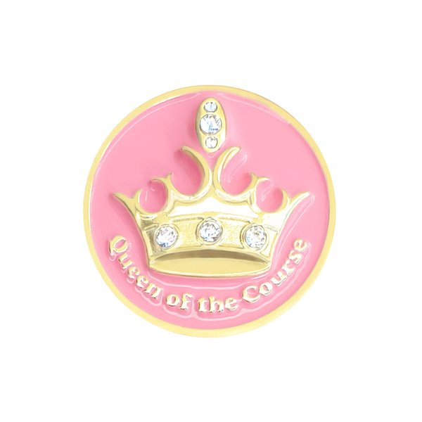 NAVIKA Golf Ball Marker & Hat/Visor Clip - Queen of The Course - Pink