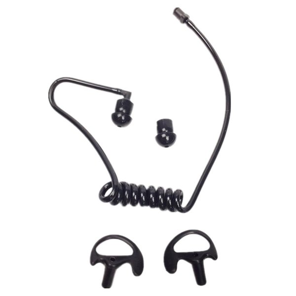 Replacement Acoustic Tube with Earbud Compatible for Motorola Kenwood Midland Two Way Radio- Lsgoodcare Replacement Coil Tube Black +2 Way Radio Open Ear Insert Earmold Ear Bud Ear Piece Medium Black