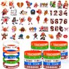 119PCS Football Party Favors 94PCS Cute Football Tattoos 25PCS Football Silicone Bracelets Wristbands for Football Game Touchdown Tailgate Cheerleaders Party Decoration favors