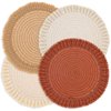 Pot Holder Trivet Set 4Pcs Pot Holders for Kitchen 8 Inch Trivets for Hot Dishes Round Cotton Hot Pads Trivets for Hot Pots Kitchen Table Decor Hot Mats for Thanksgiving Christmas Cooking Baking