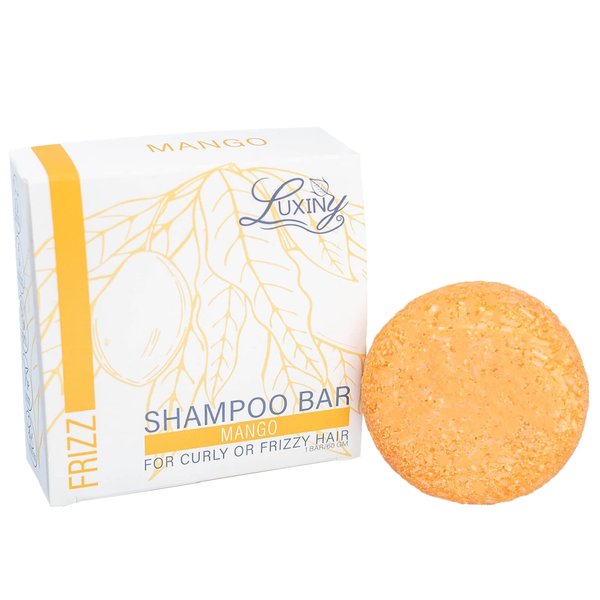 Luxiny Natural Shampoo Bars for Hair, Made in USA, Up to 60 Washes of Vegan, Sulfate Free Shampoo, Use at Home & a Travel Shampoo – All Hair (Mango)