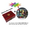 Haxtec Mystery Metal DND Dice Set with Wood Dice Case DND Gifts for Players Men Dual-Purpose Wooden Dice Box with Metal D&D Dice Set TTRPG Accessories