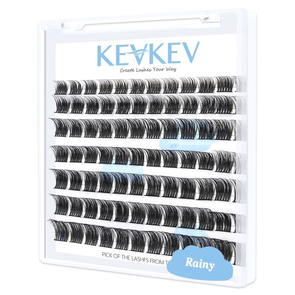 Lash Clusters 84 Pcs Cluster Lashes Eyelash Clusters DIY Cluster Eyelash Extensions Individual Lashes Thin Band & Soft (Rainy,D-8-16mix)