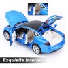 SASBSC Toy Cars Model S Die Cast Metal Model Cars with Door Open Light and Sound Pull Back Car Toys for Boys and Girls 3-12 Years Old (Blue)