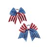 Patriotic Flag Cheer Bow Hair Rope Tie Ponytail Holder Cheerleader Girls JHN12 (2 Pcs-Set D)